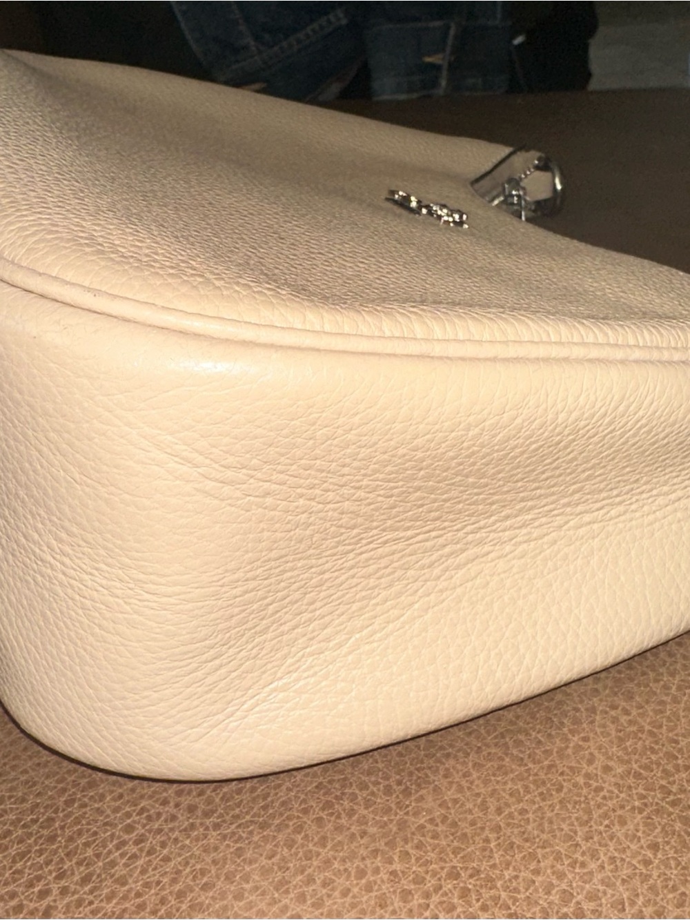 Coach Pebbled Leather Hobo Bag in Beige-Tan - Picture 4 of 12